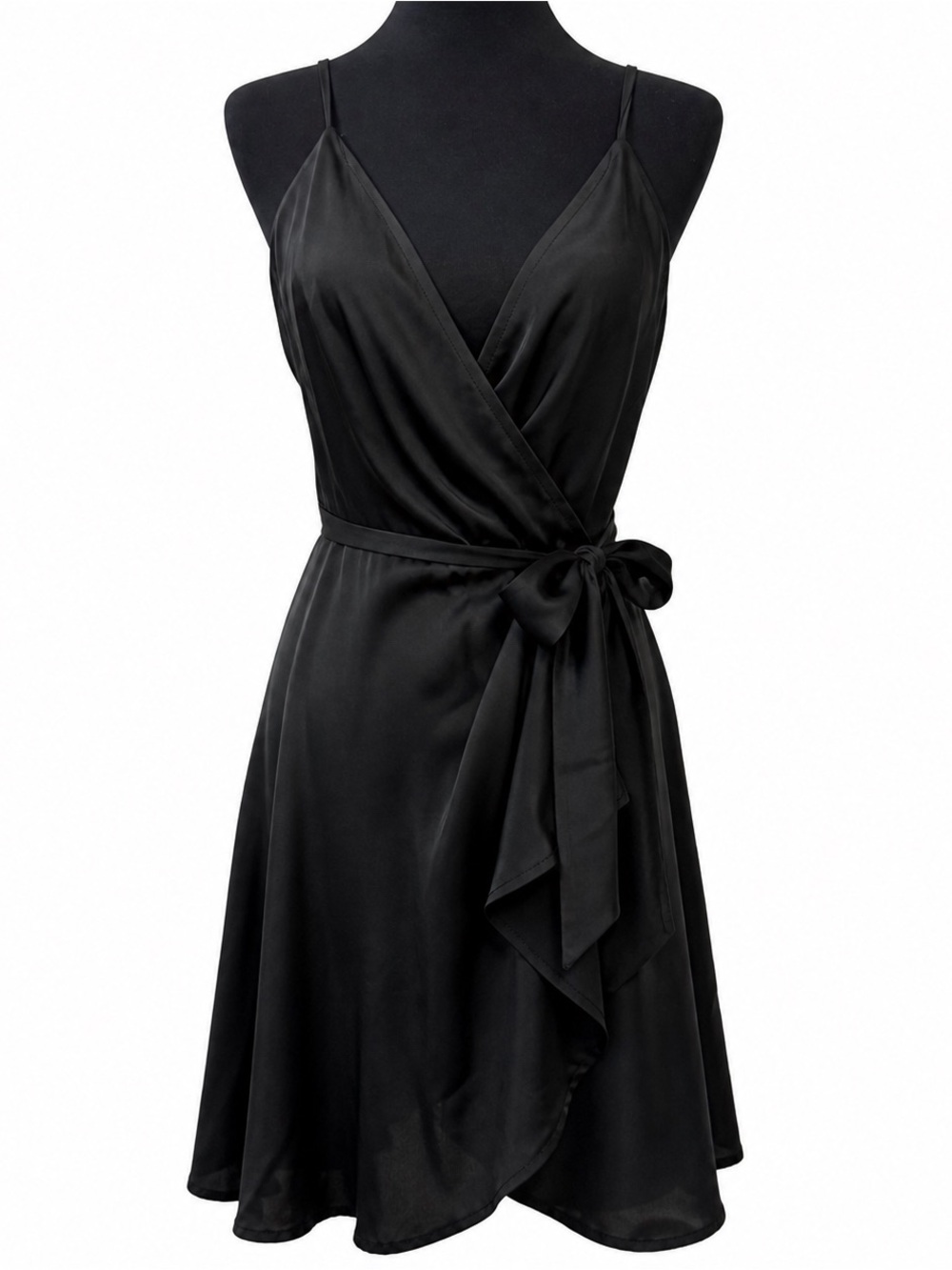 Cupshe Black Swim Cover Up Wrap Dress XL NWT Beach Resort